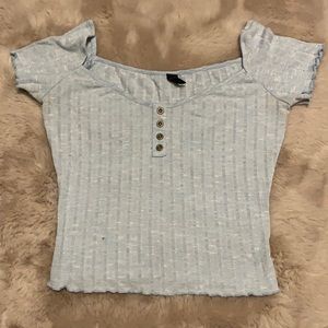 Light blue crop top